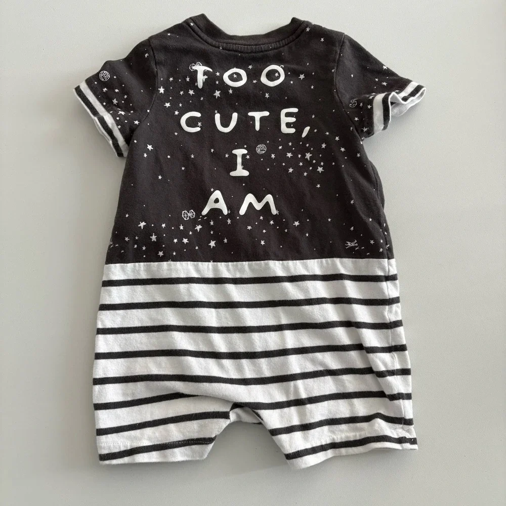 Baby Gap Baby Yoda Star Wars One Piece Size 18-24 Months Gray White 100% Cotton